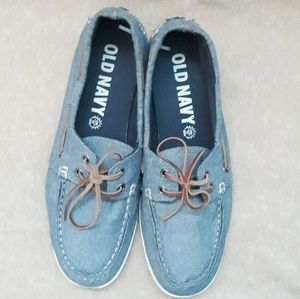 Old Navy Chambray Boat Shoes Size 12